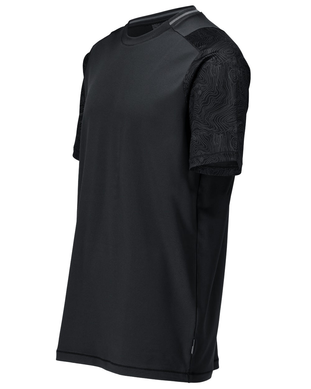 Black Coloured Mascot Workwear Mens Customized Short Sleeve T-Shirt on white background 