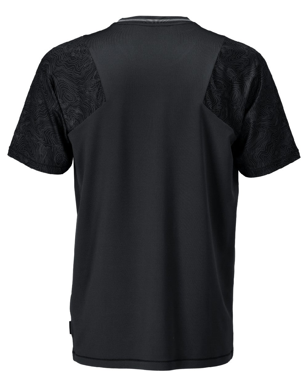 Black Coloured Mascot Workwear Mens Customized Short Sleeve T-Shirt on white background 
