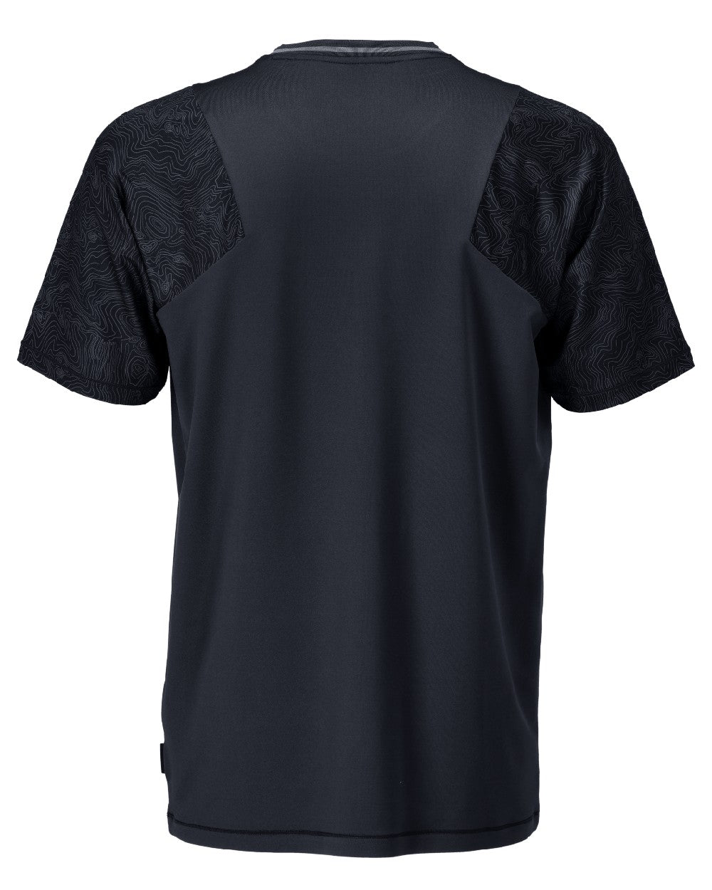 Dark Navy Coloured Mascot Workwear Mens Customized Short Sleeve T-Shirt on white background 