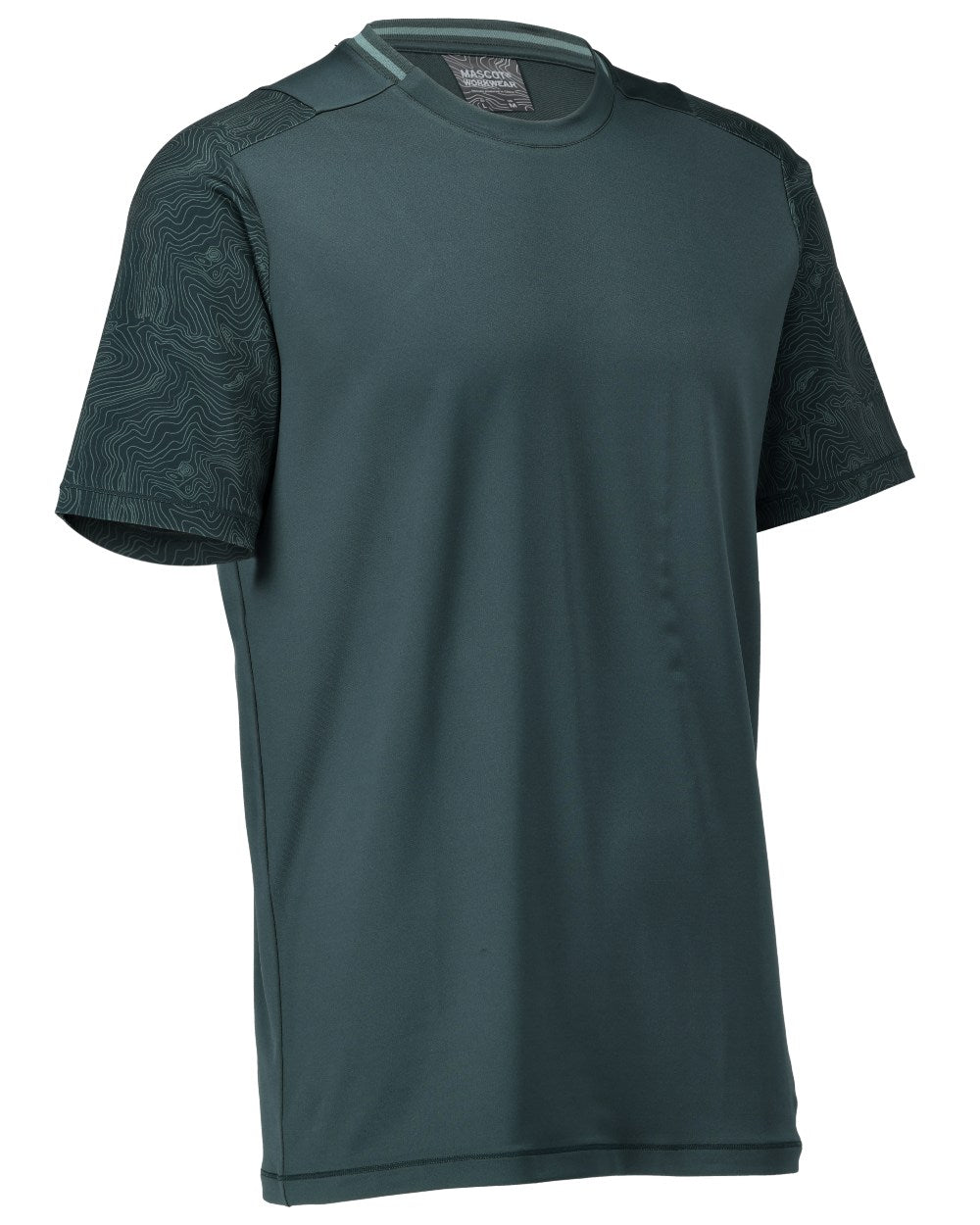 Forest Green Coloured Mascot Workwear Mens Customized Short Sleeve T-Shirt on white background 