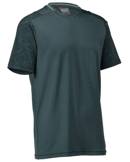 Forest Green Coloured Mascot Workwear Mens Customized Short Sleeve T-Shirt on white background 