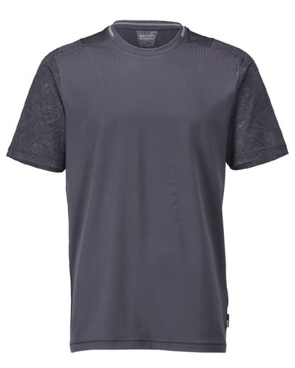 Stone Grey Coloured Mascot Workwear Mens Customized Short Sleeve T-Shirt on white background 