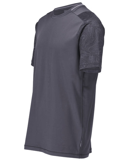 Stone Grey Coloured Mascot Workwear Mens Customized Short Sleeve T-Shirt on white background 