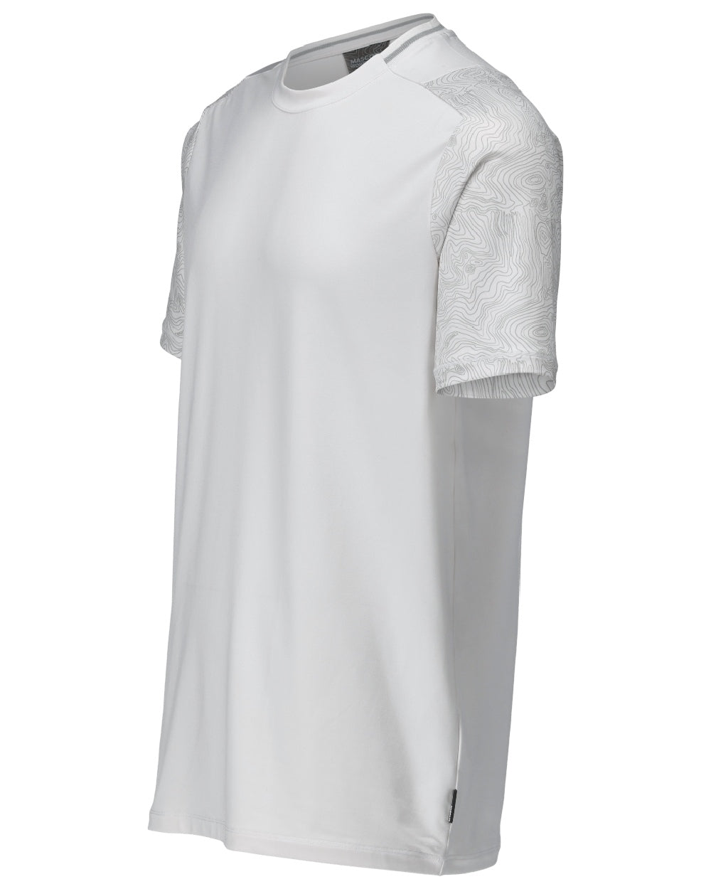 White Coloured Mascot Workwear Mens Customized Short Sleeve T-Shirt on white background 