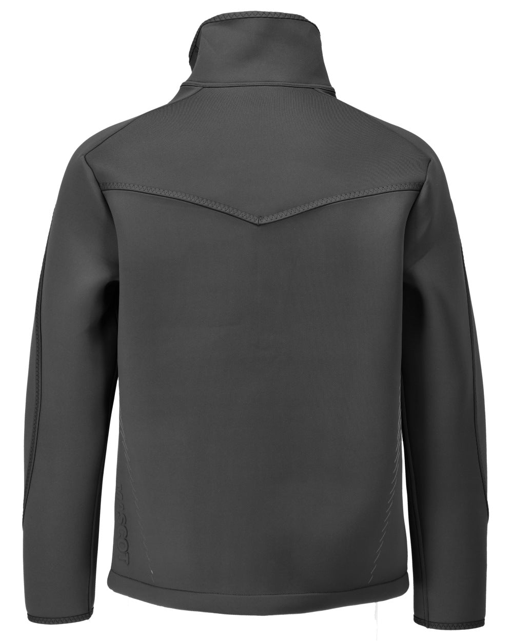 Black Coloured Mascot Workwear Mens Customized Softshell Jacket on white background 