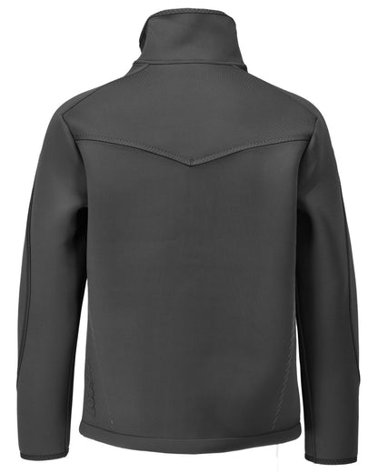 Black Coloured Mascot Workwear Mens Customized Softshell Jacket on white background 