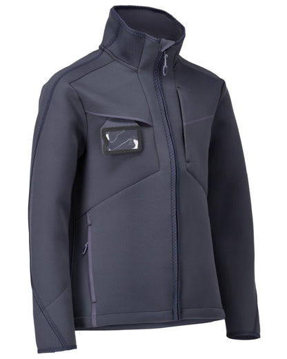 Dark Navy Coloured Mascot Workwear Mens Customized Softshell Jacket on white background 