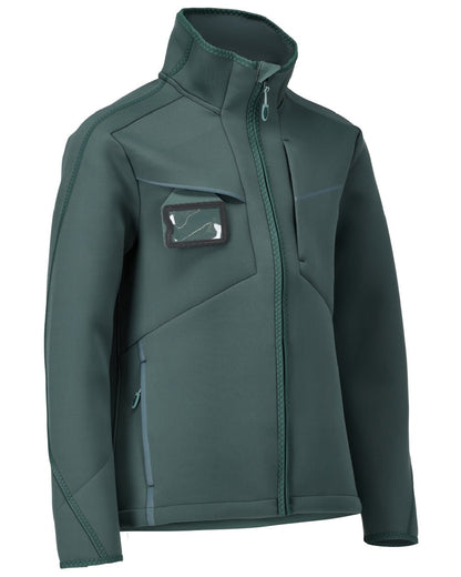 Forest Green Coloured Mascot Workwear Mens Customized Softshell Jacket on white background 