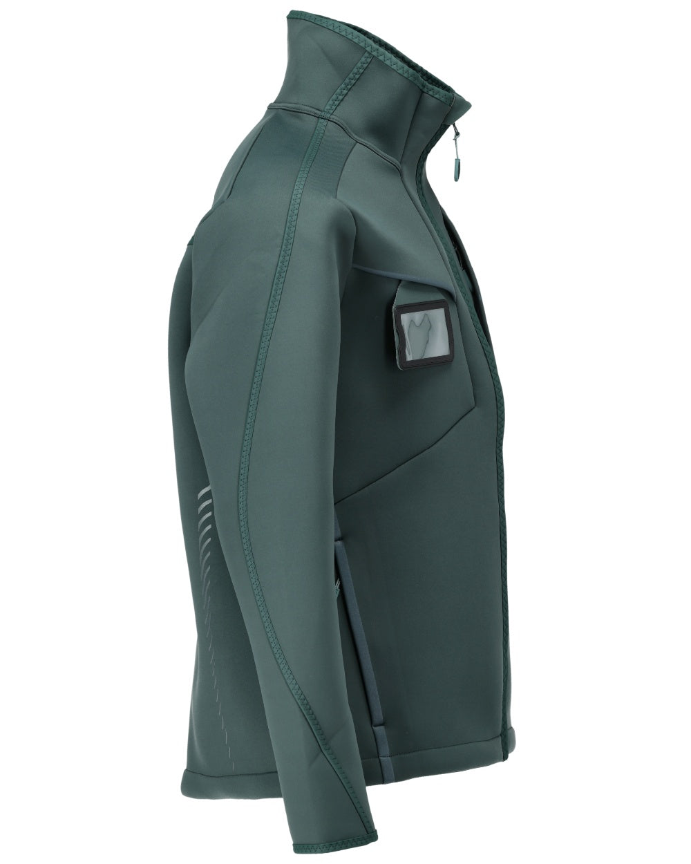 Forest Green Coloured Mascot Workwear Mens Customized Softshell Jacket on white background 