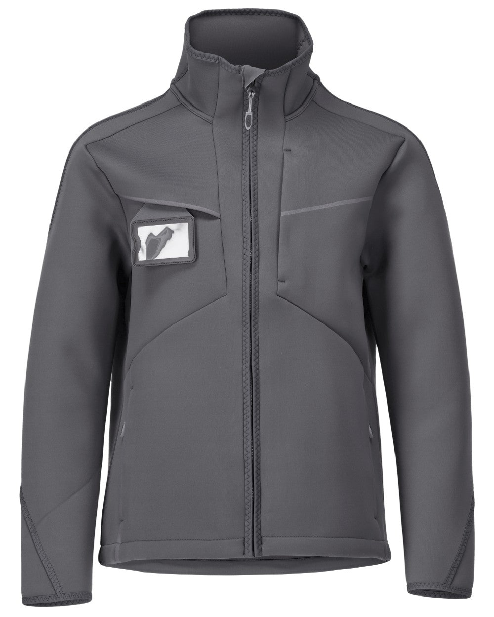 Stone Grey Coloured Mascot Workwear Mens Customized Softshell Jacket on white background 