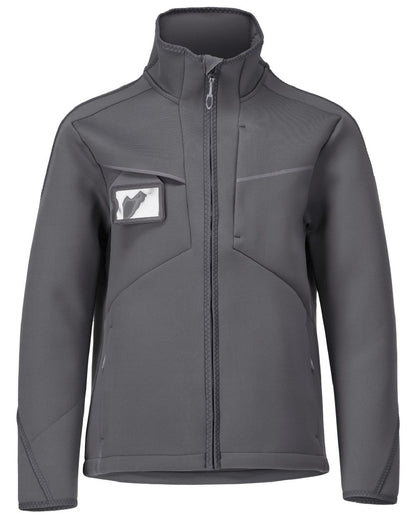 Stone Grey Coloured Mascot Workwear Mens Customized Softshell Jacket on white background 