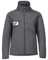 Stone Grey Coloured Mascot Workwear Mens Customized Softshell Jacket on white background 