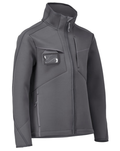 Stone Grey Coloured Mascot Workwear Mens Customized Softshell Jacket on white background 