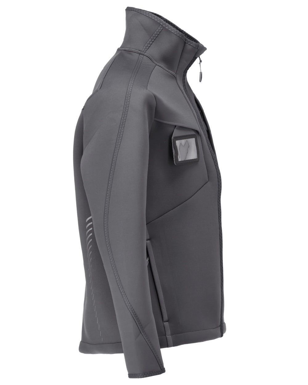 Stone Grey Coloured Mascot Workwear Mens Customized Softshell Jacket on white background 