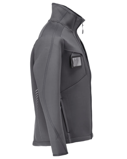 Stone Grey Coloured Mascot Workwear Mens Customized Softshell Jacket on white background 