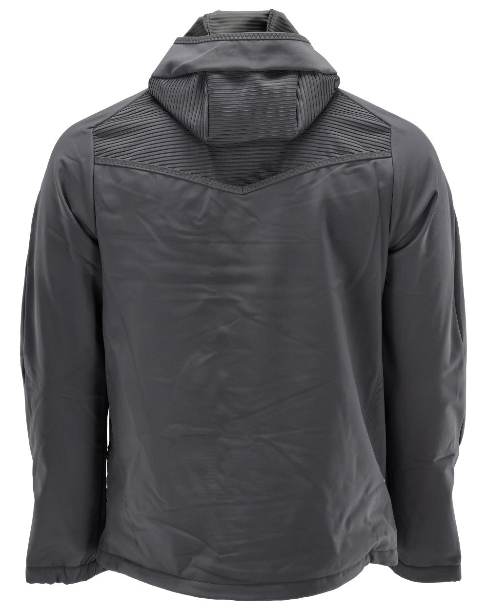 Stone Grey Coloured Mascot Workwear Mens Customized Softshell Jacket With Hood on white background 