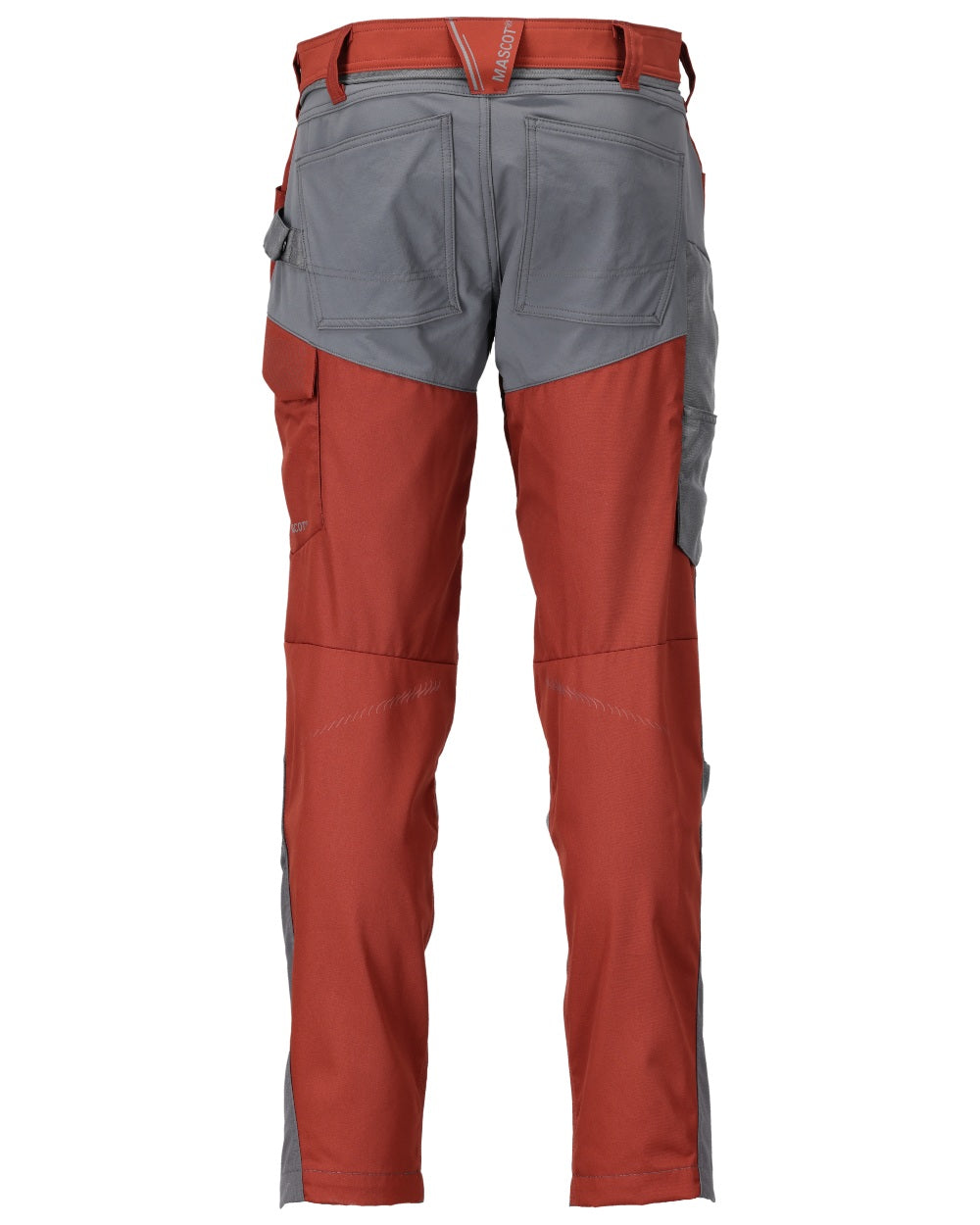 Autumn Red Stone Grey Coloured Mascot Workwear Mens Customized Trousers With Kneepad Pockets on white background 