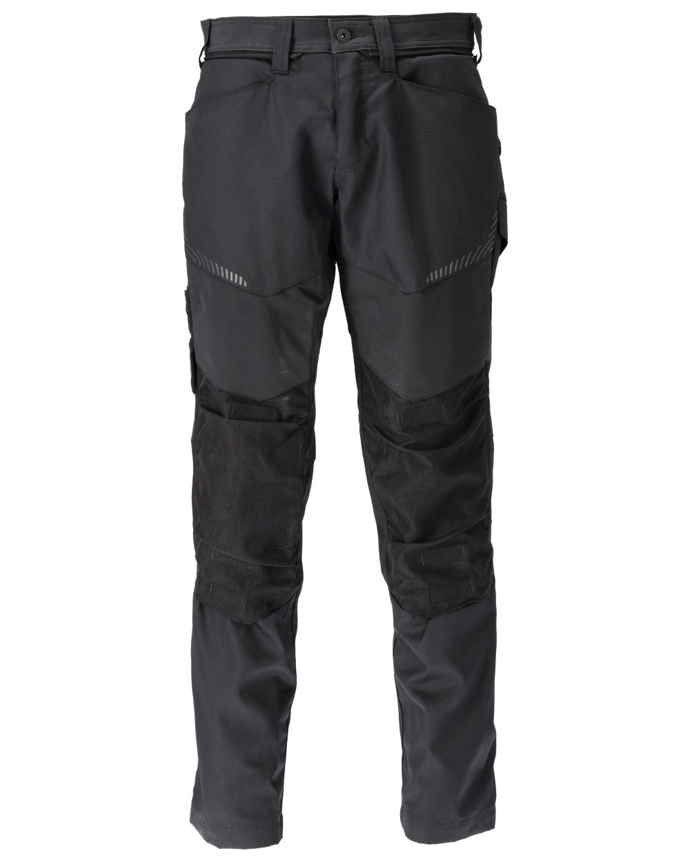 Black Coloured Mascot Workwear Mens Customized Trousers With Kneepad Pockets on white background 