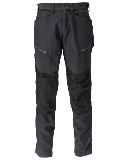 Black Coloured Mascot Workwear Mens Customized Trousers With Kneepad Pockets on white background 