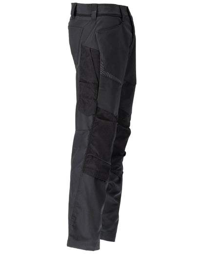 Black Coloured Mascot Workwear Mens Customized Trousers With Kneepad Pockets on white background 