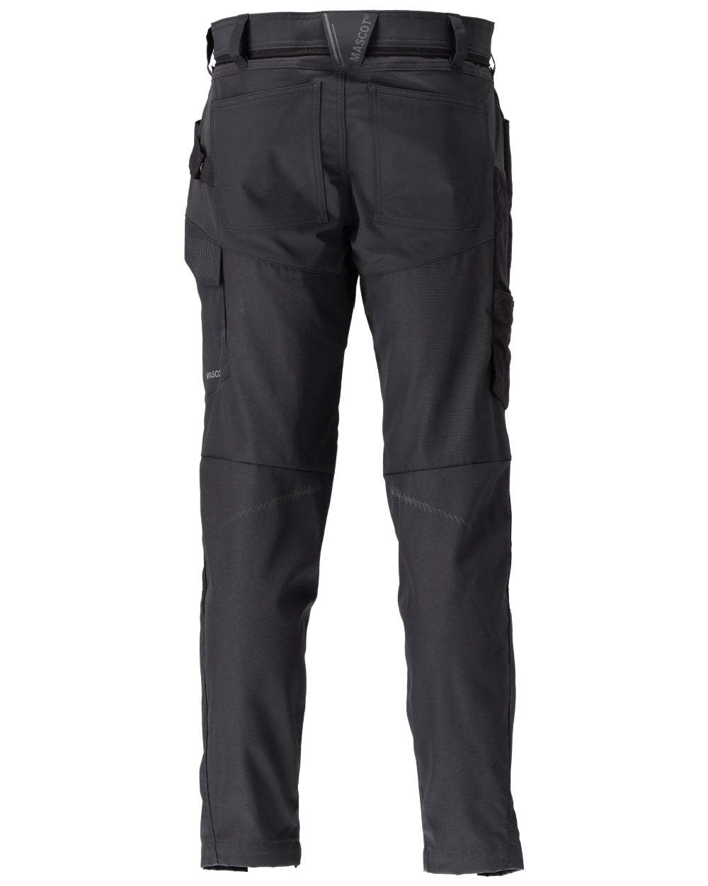 Black Coloured Mascot Workwear Mens Customized Trousers With Kneepad Pockets on white background 