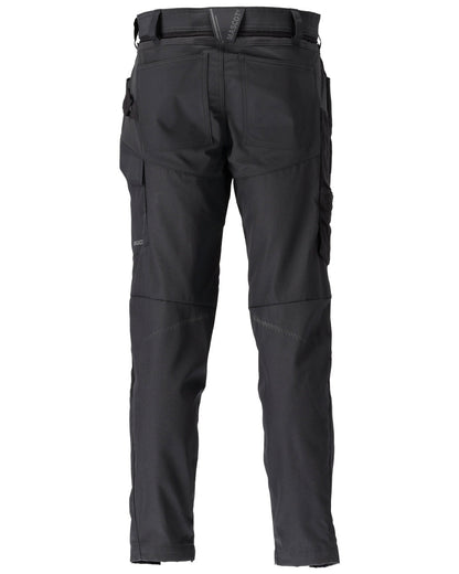 Black Coloured Mascot Workwear Mens Customized Trousers With Kneepad Pockets on white background 