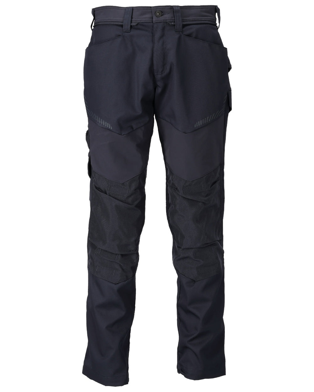 Dark Navy Coloured Mascot Workwear Mens Customized Trousers With Kneepad Pockets on white background 