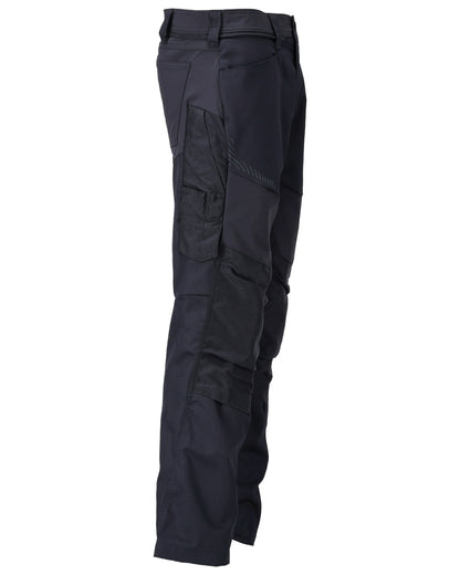 Dark Navy Coloured Mascot Workwear Mens Customized Trousers With Kneepad Pockets on white background 