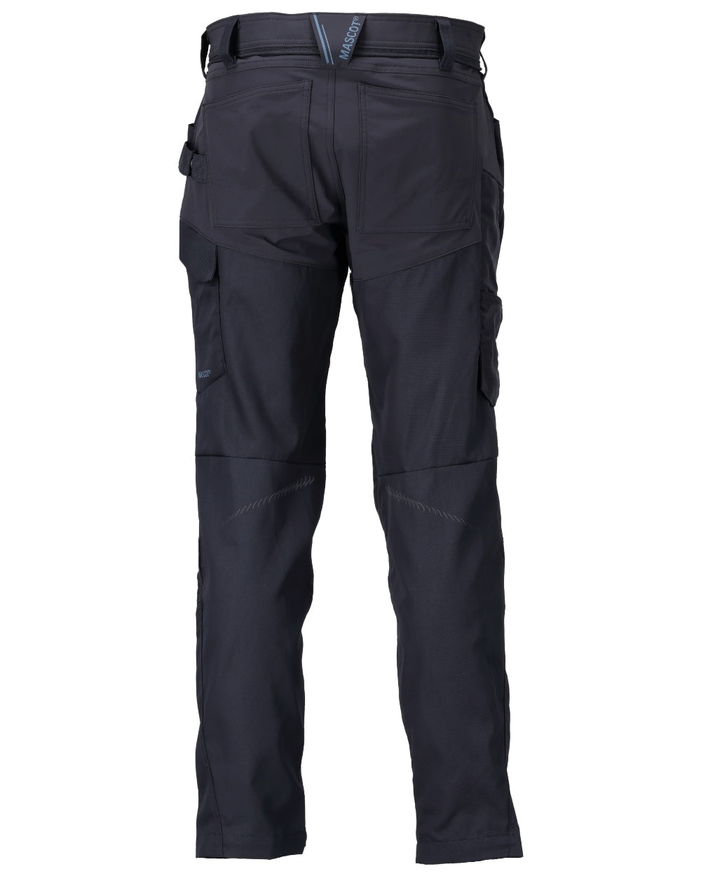 Dark Navy Coloured Mascot Workwear Mens Customized Trousers With Kneepad Pockets on white background 