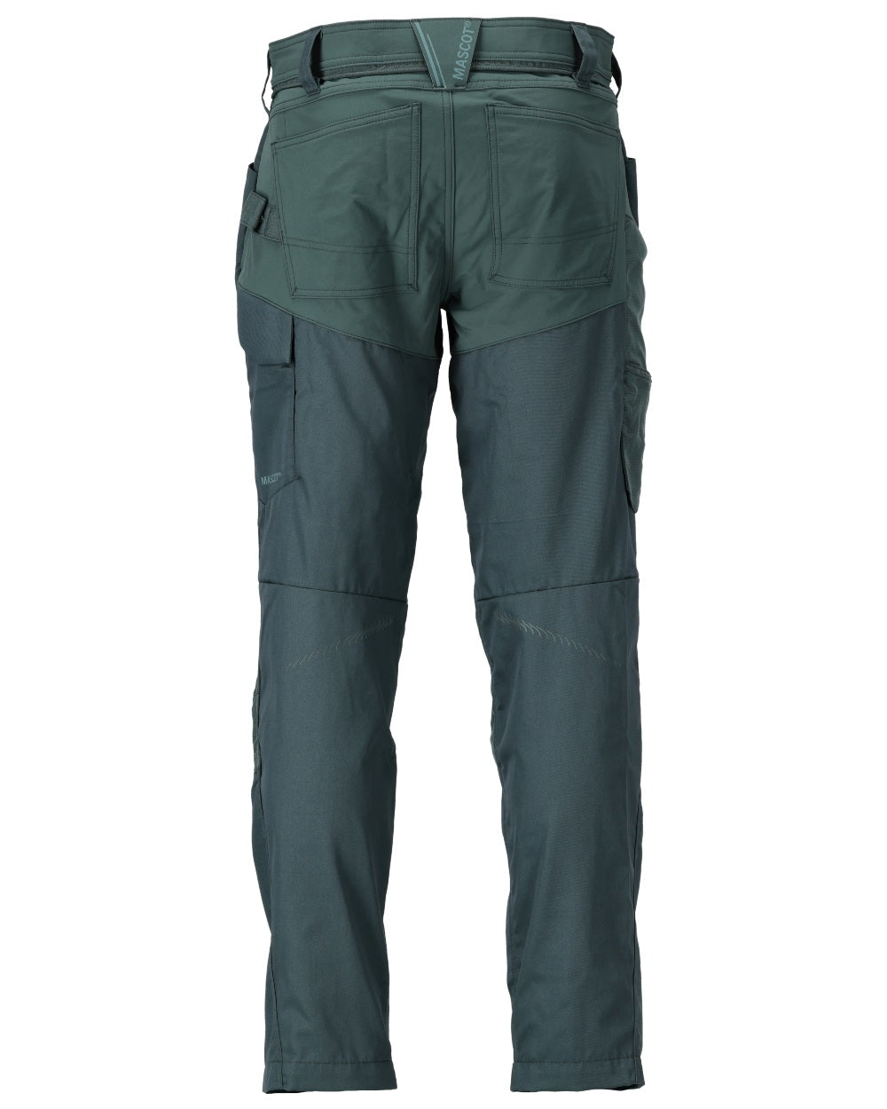 Forest Green Coloured Mascot Workwear Mens Customized Trousers With Kneepad Pockets on white background 