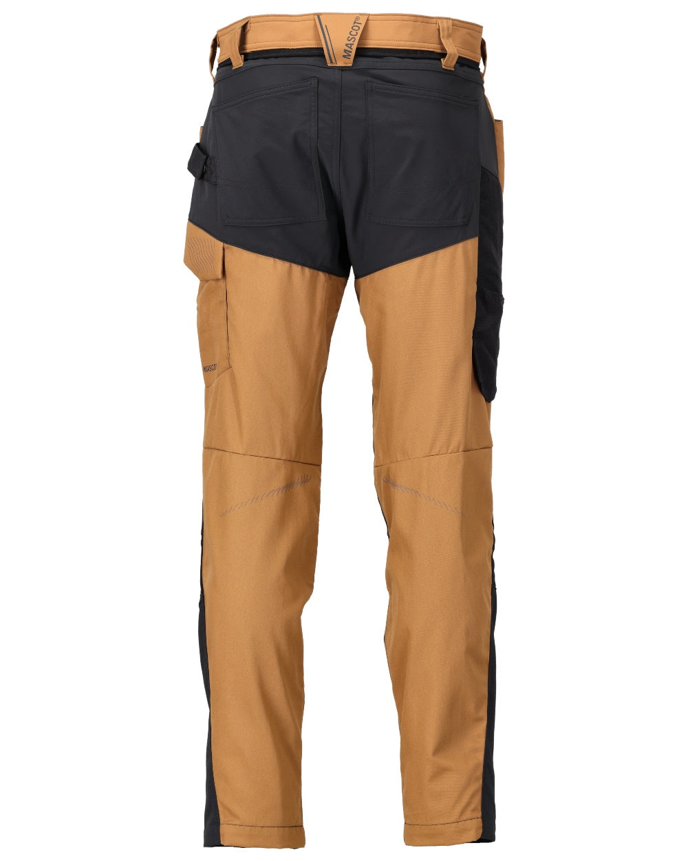 Nut Brown Black Coloured Mascot Workwear Mens Customized Trousers With Kneepad Pockets on white background 