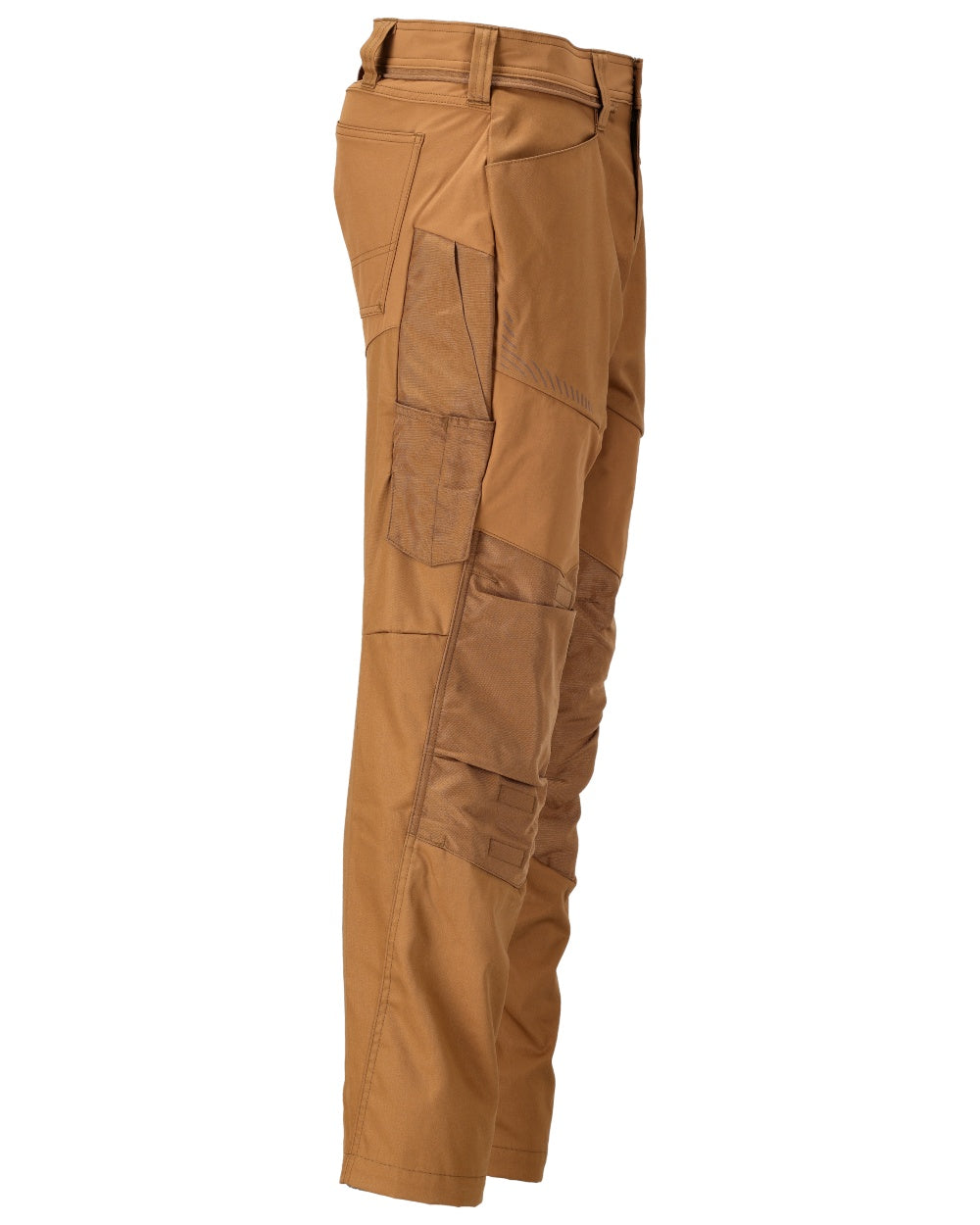 Nut Brown Coloured Mascot Workwear Mens Customized Trousers With Kneepad Pockets on white background 