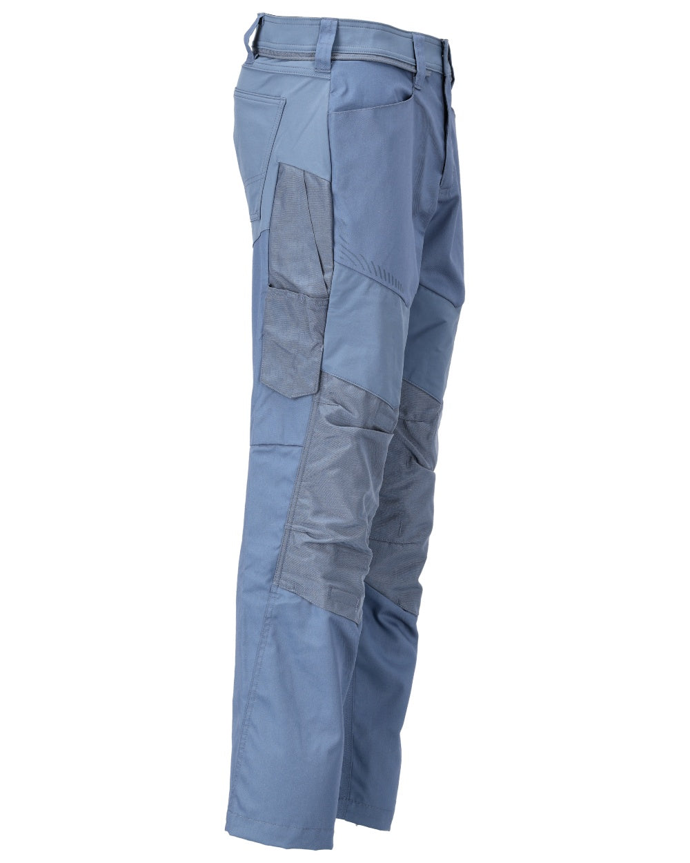 Stone Blue Coloured Mascot Workwear Mens Customized Trousers With Kneepad Pockets on white background 