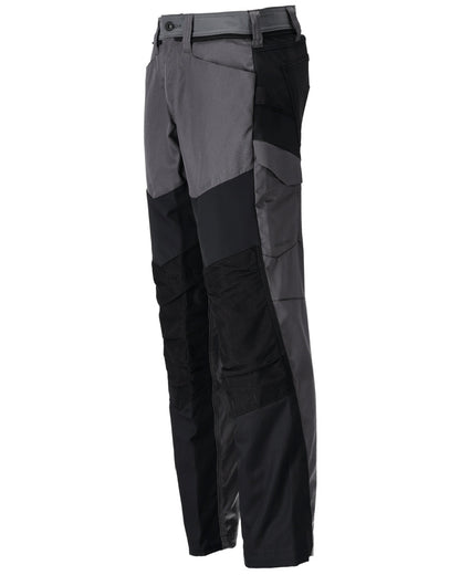 Stone Grey Black Coloured Mascot Workwear Mens Customized Trousers With Kneepad Pockets on white background 