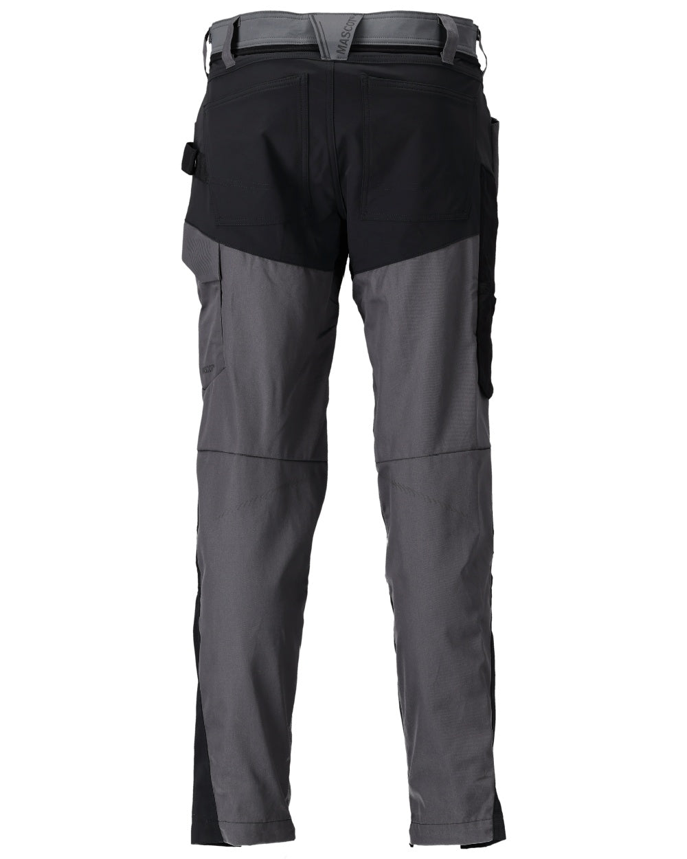 Stone Grey Black Coloured Mascot Workwear Mens Customized Trousers With Kneepad Pockets on white background 