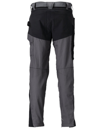 Stone Grey Black Coloured Mascot Workwear Mens Customized Trousers With Kneepad Pockets on white background 