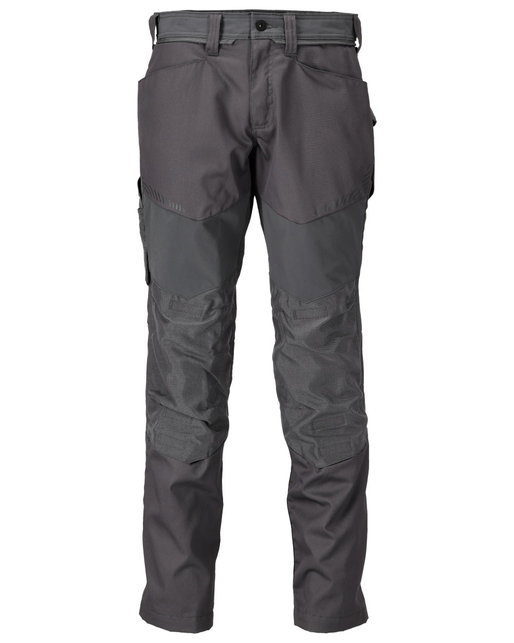 Stone Grey Coloured Mascot Workwear Mens Customized Trousers With Kneepad Pockets on white background 