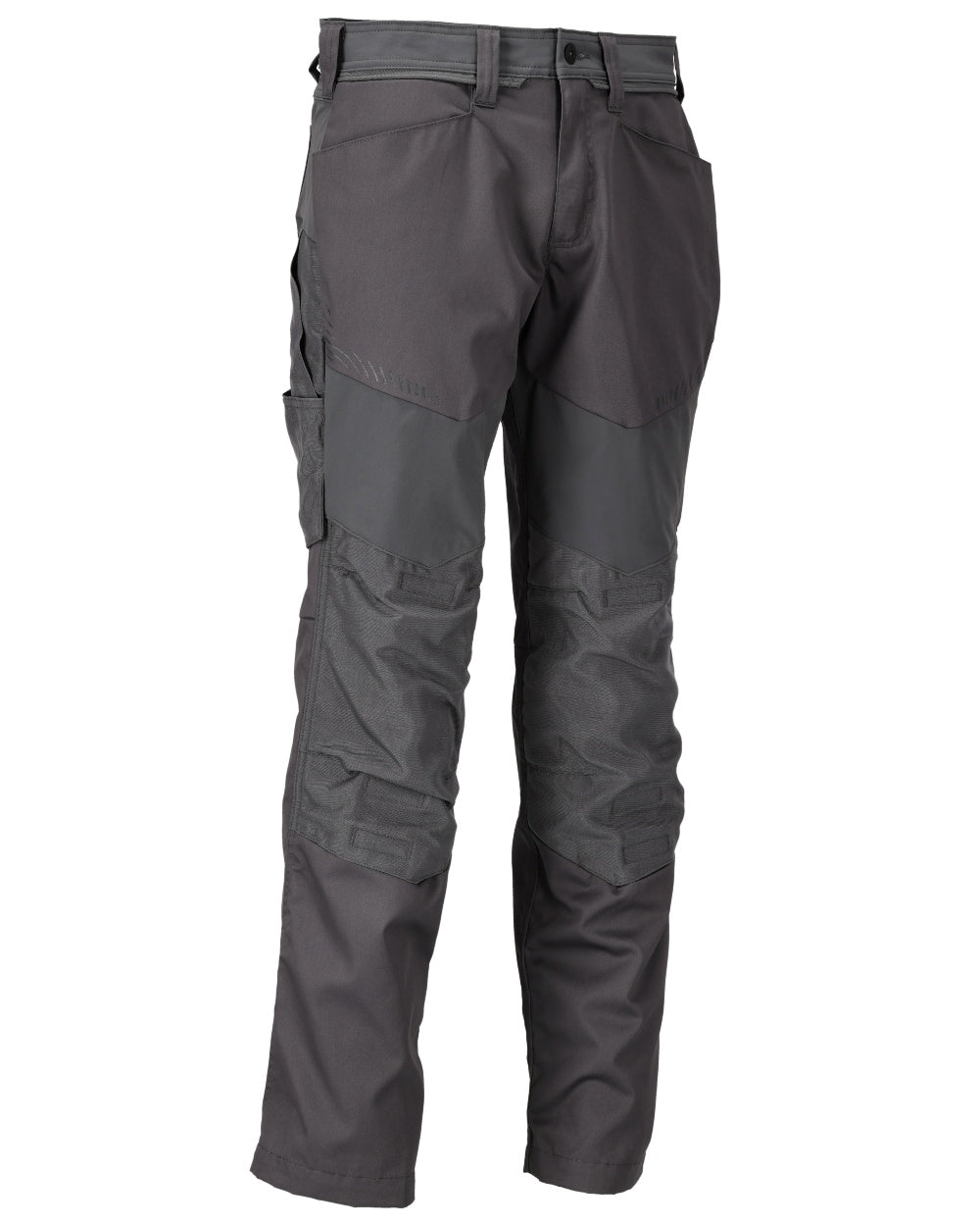 Stone Grey Coloured Mascot Workwear Mens Customized Trousers With Kneepad Pockets on white background 