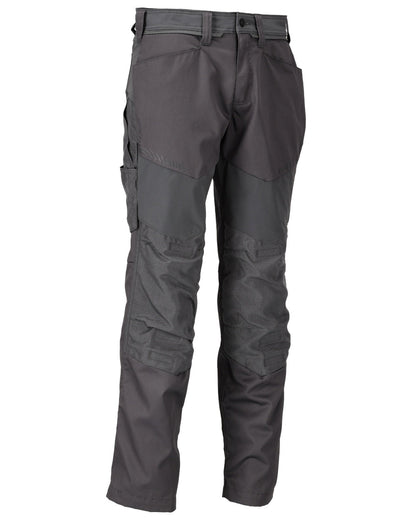 Stone Grey Coloured Mascot Workwear Mens Customized Trousers With Kneepad Pockets on white background 
