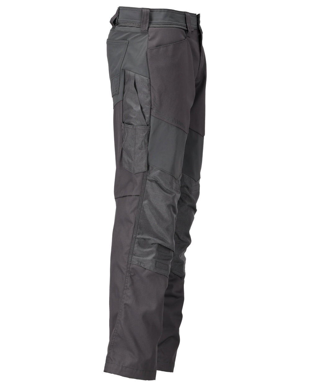 Stone Grey Coloured Mascot Workwear Mens Customized Trousers With Kneepad Pockets on white background 