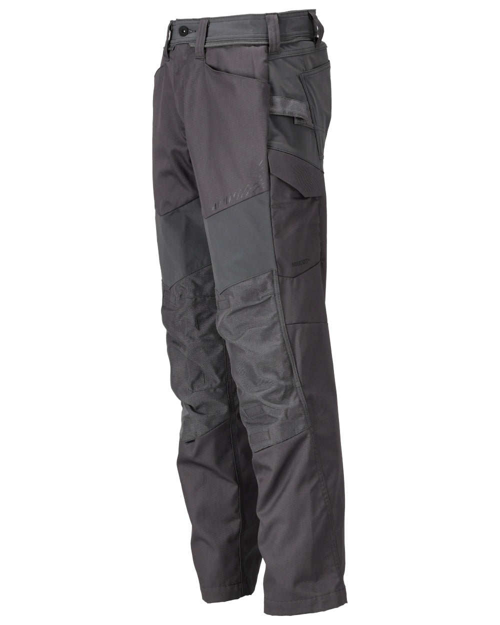 Stone Grey Coloured Mascot Workwear Mens Customized Trousers With Kneepad Pockets on white background 