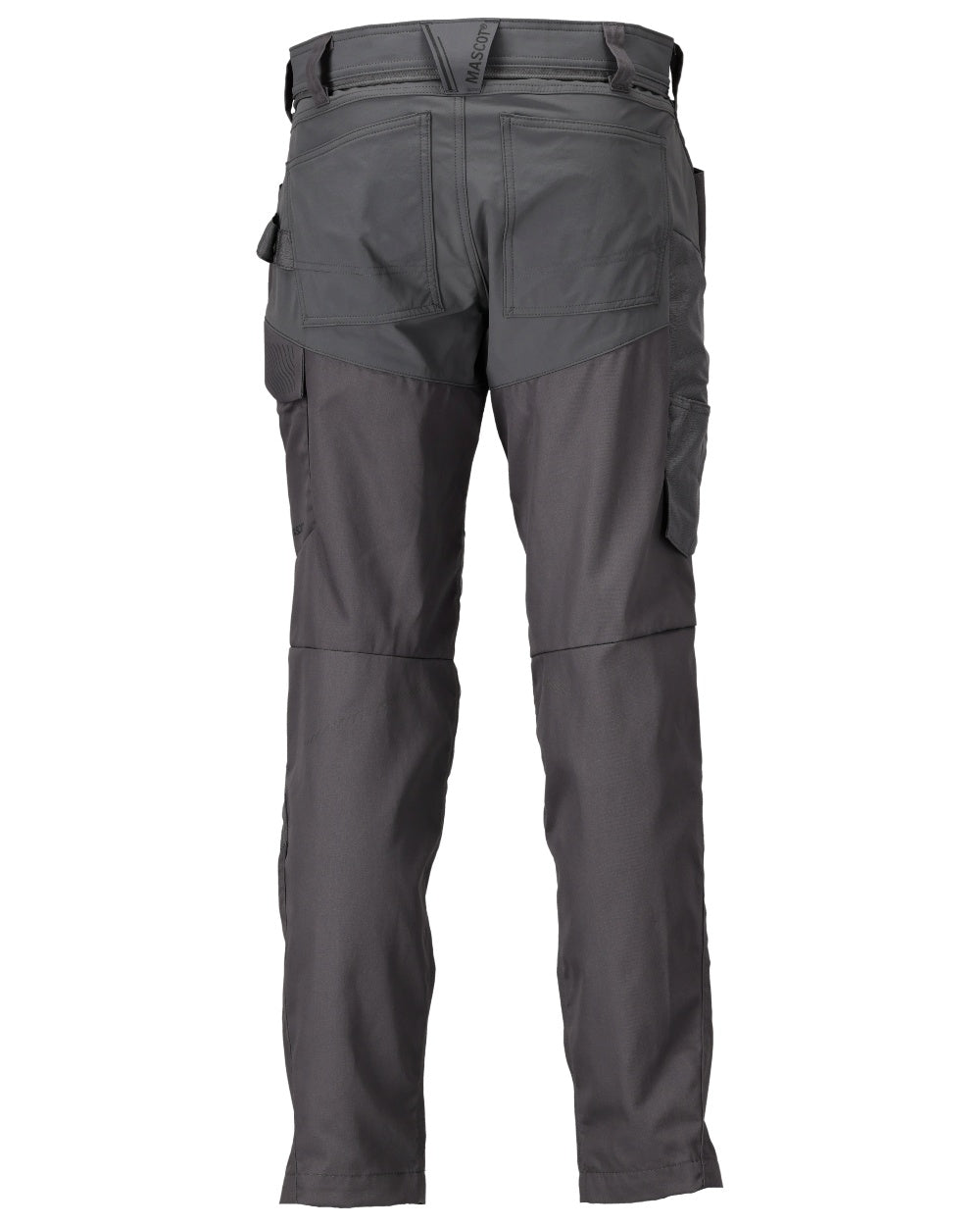 Stone Grey Coloured Mascot Workwear Mens Customized Trousers With Kneepad Pockets on white background 