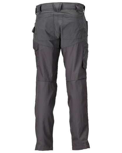 Stone Grey Coloured Mascot Workwear Mens Customized Trousers With Kneepad Pockets on white background 