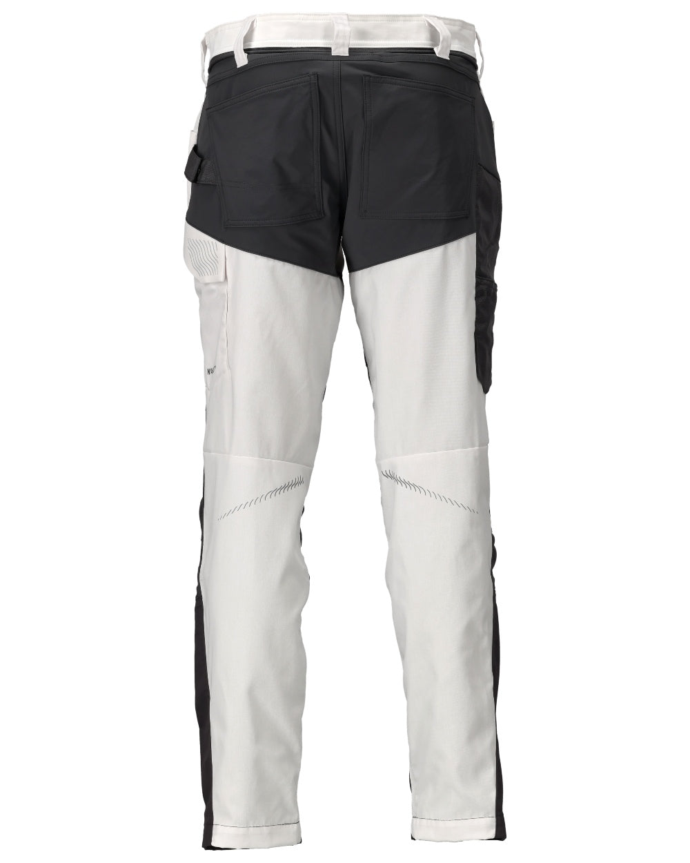 White Stone Grey Coloured Mascot Workwear Mens Customized Trousers With Kneepad Pockets on white background 