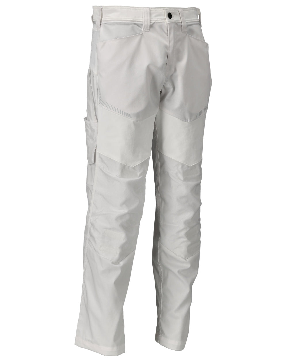 White Coloured Mascot Workwear Mens Customized Trousers With Kneepad Pockets on white background 