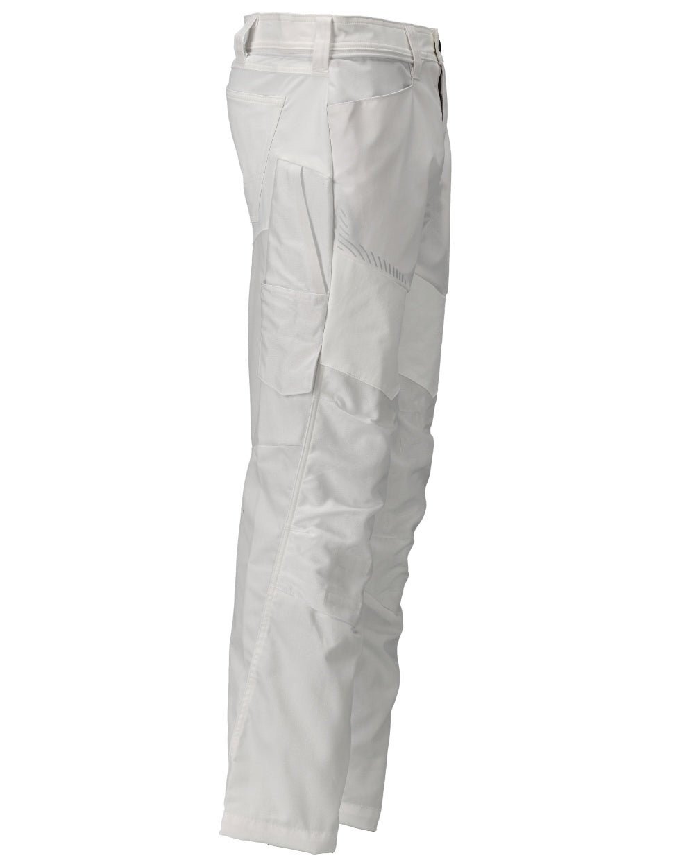 White Coloured Mascot Workwear Mens Customized Trousers With Kneepad Pockets on white background 