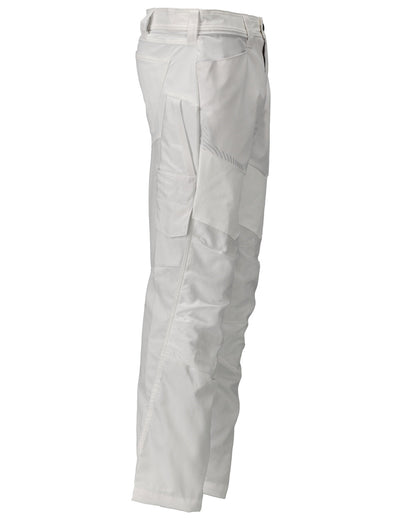 White Coloured Mascot Workwear Mens Customized Trousers With Kneepad Pockets on white background 