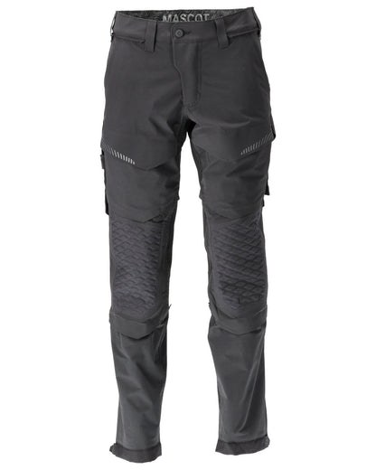 Black Coloured Mascot Workwear Mens Customized Ultimate Stretch Trousers on white background 