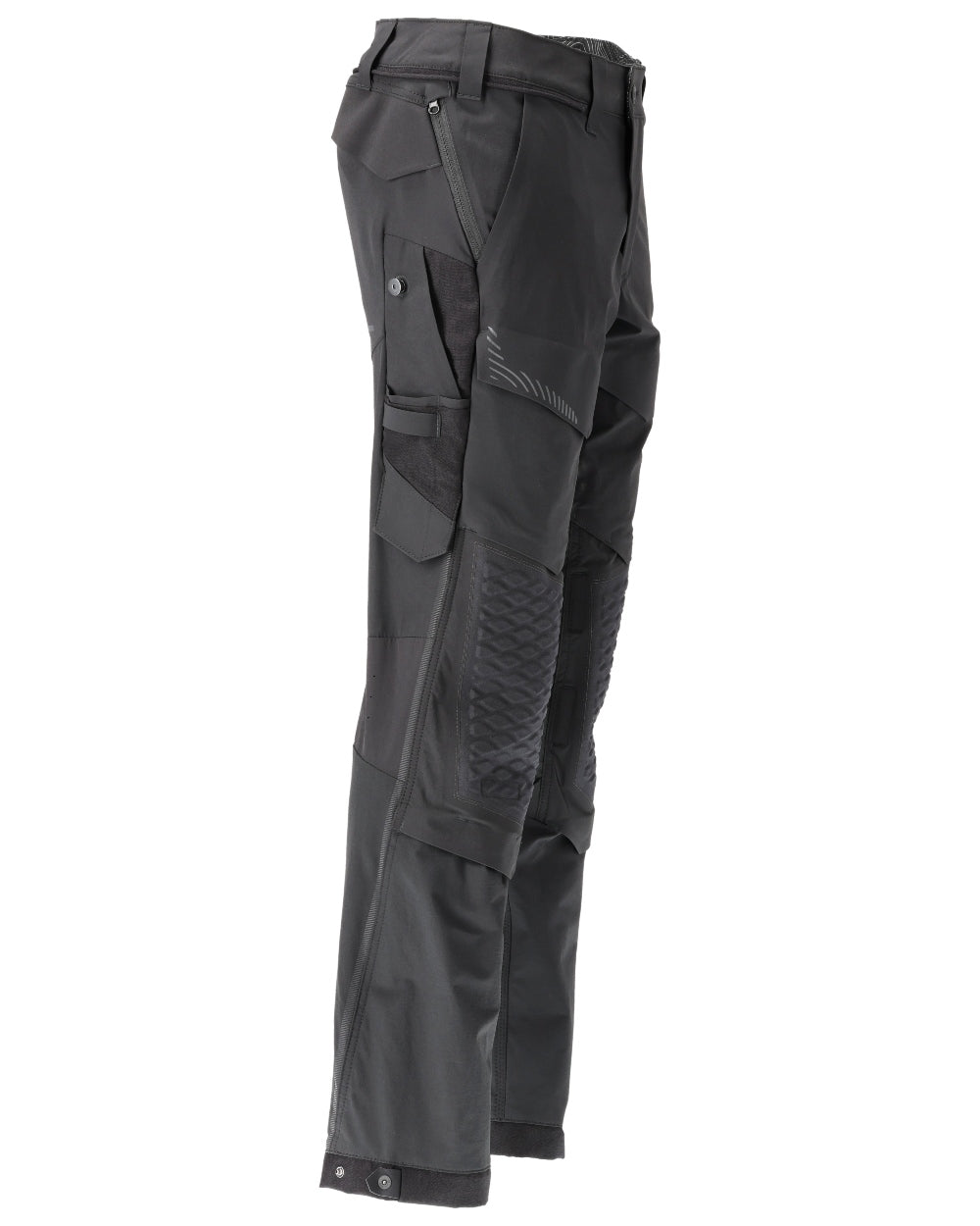 Black Coloured Mascot Workwear Mens Customized Ultimate Stretch Trousers on white background 