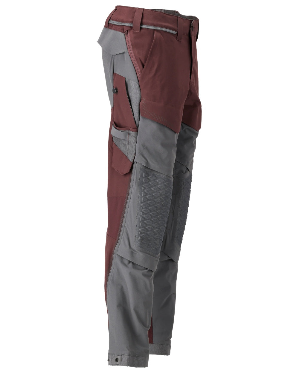 Bordeaux Stone Grey Coloured Mascot Workwear Mens Customized Ultimate Stretch Trousers on white background 